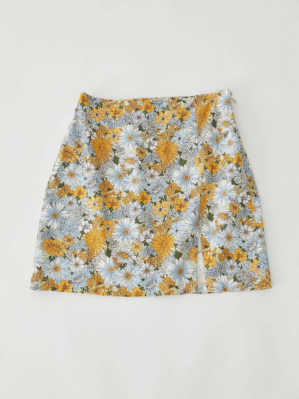 Urban Outfitters Daisy Floral Linen Mini Skirt